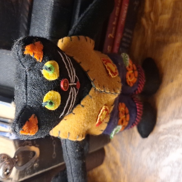 Holloween Primitive Felt Cat - Picture 2 of 6